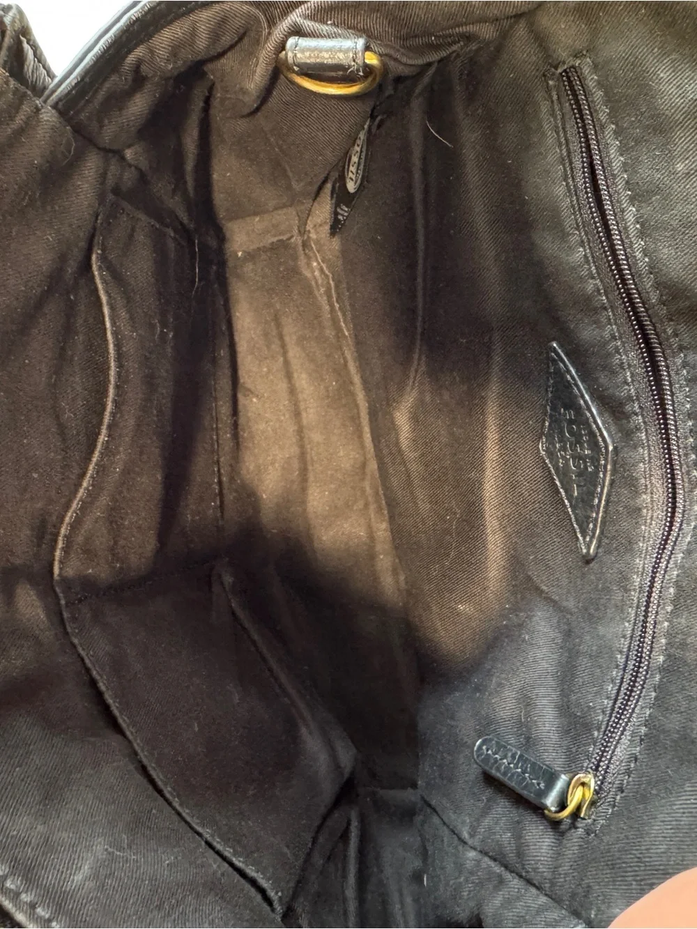 Fossil Tri-Color Pebbled Leather Satchel — Black, Brown & Cream